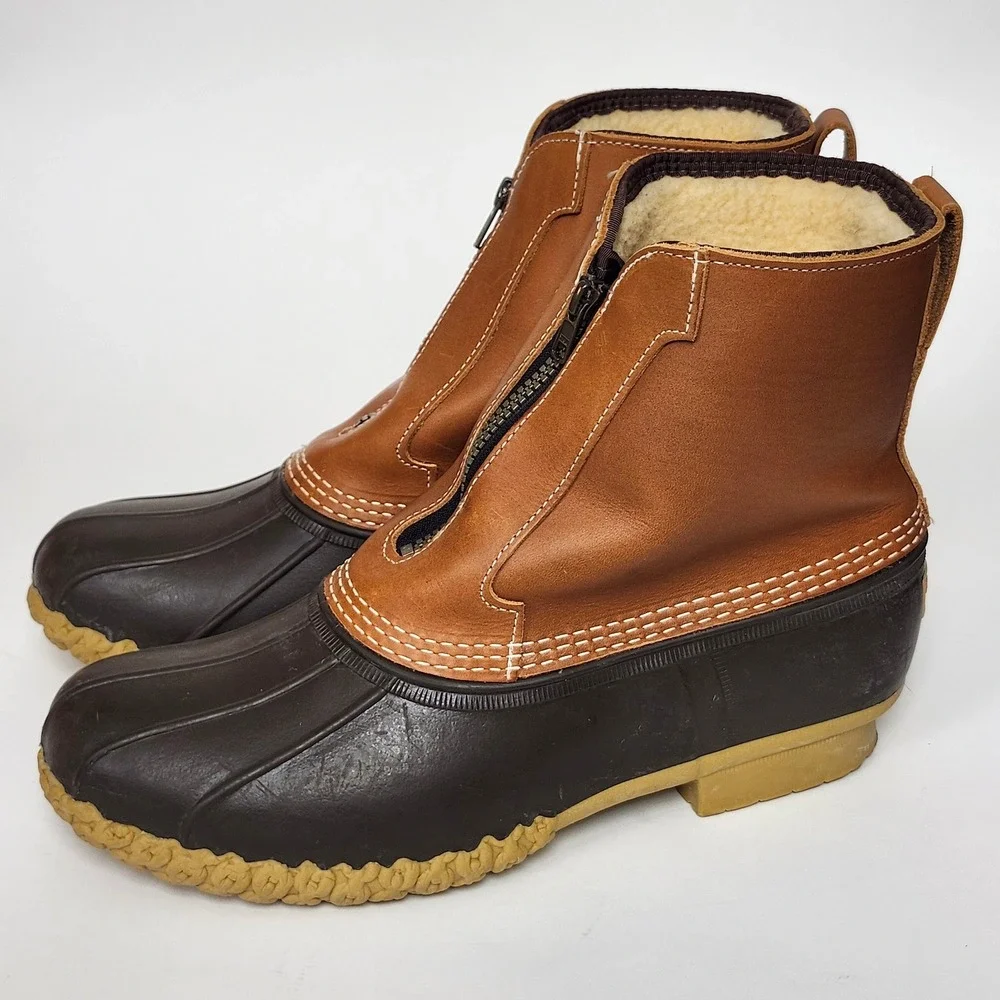 Vintage LL Bean Duck Boots 11 Wide Shearling Lined 8